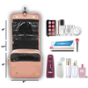 Luxury PU Travel Cosmetic Case Hanging Toiletry Bag Multipurpose Makeup Organizer With Waterproof PVC Pockets