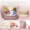 Travel Toiletry Bag For Women Hanging Toiletry Water-Resistant Cosmetic Bag For Full Sized Toiletries Organizer Cosmetics Bag