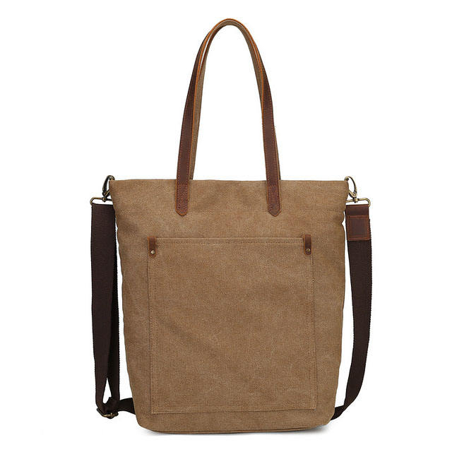 Women canvas crossbody shoulder bag with crazy leather handle portable canvas bags women tote bags handbags
