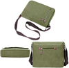 Green Vintage Canvas Satchel Messenger Bag for Men Women,Travel Shoulder Bag 13.5" Laptop Bags
