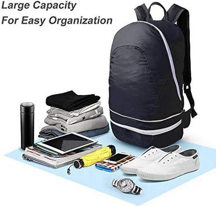2 in 1 Packable Backpack Waist Pack Lightweight Foldable Daypack Bag for Hiking,Travelling,Cycling