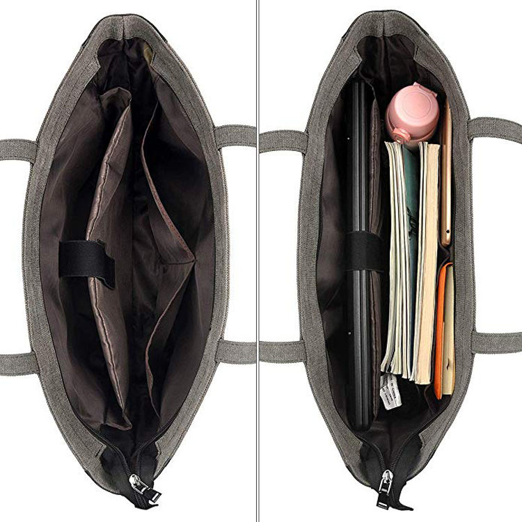 Women Canvas lightweight laptop tote bag office briefcase for work