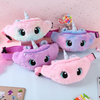 Unicorn Cartoon Plush Shoulder Bag Little Girl Cute Big Eyes Waist Container Coin Purse Children Messenger Accessories Kids Bag