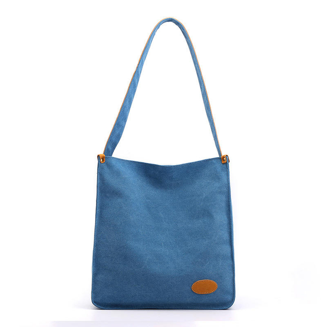 Reusable Travel Casual Custom Logo Canvas Grocery Shopping Tote Shoulder Crossbody Bag