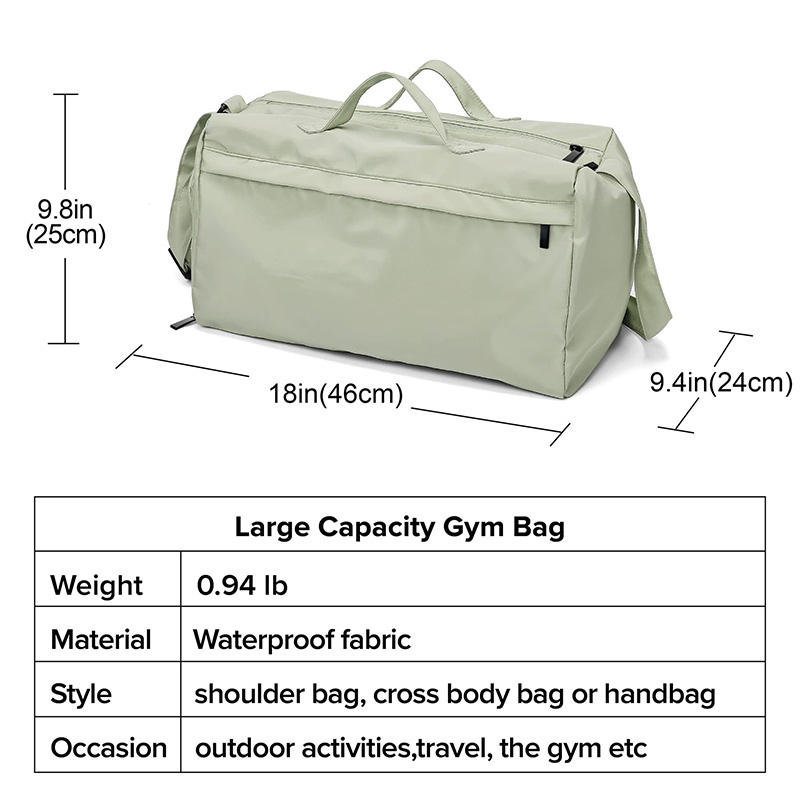 Factory Manufacture Cheap Custom Women Gym Sport Bag Weekend Travel Bag With Separate Wet Pocket