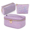 Cute Laser PU Makeup Bag Set Waterproof Travel Cosmetic Organizer Bags