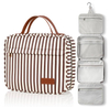 Fashion Striped Women Customized Bathroom Makeup Storage Foldable Cosmetic Case Personal Organizer Toiletry Bag