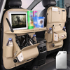 Multifunction PU Leather Car Backseat Storage Tablet Holder Car Back Seat Organizer Bag With Tray