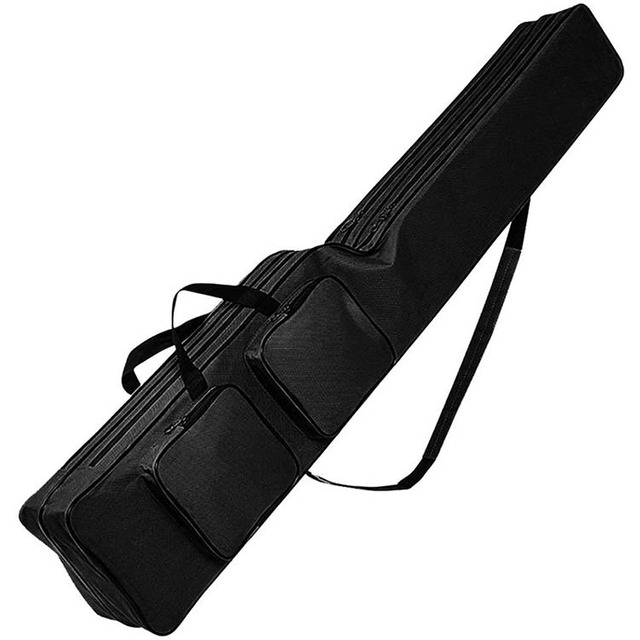Fishing Pole Rod Reel Storage Bag Case Carrier Tool Canvas Foldable Tackle Shoulder Strap Fishing Rod Bags