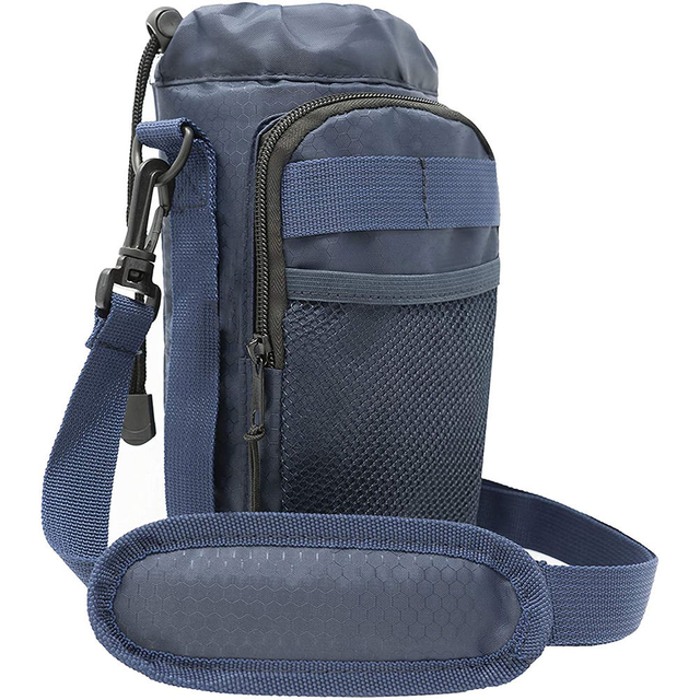 Water Bottle Holder for Walking, 40oz Water Bottle Carrier Pouch Bag with Adjustable Shoulder/Hand Strap
