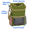 Portable SUV Car Backseat Garbage Storage Bag Reusable Leakproof Hanging Trash Bag With Lid And Storage Pockets