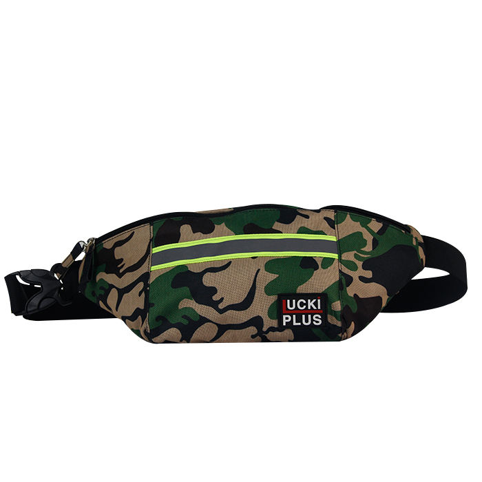 Camouflage custom logo reflective men travel sports running fanny pack waist bag