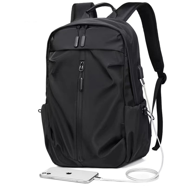 Waterproof Black Recycled Rpet Laptop Backpack Large Anti Theft College School Backpack for Men And Women with Usb Charging Port