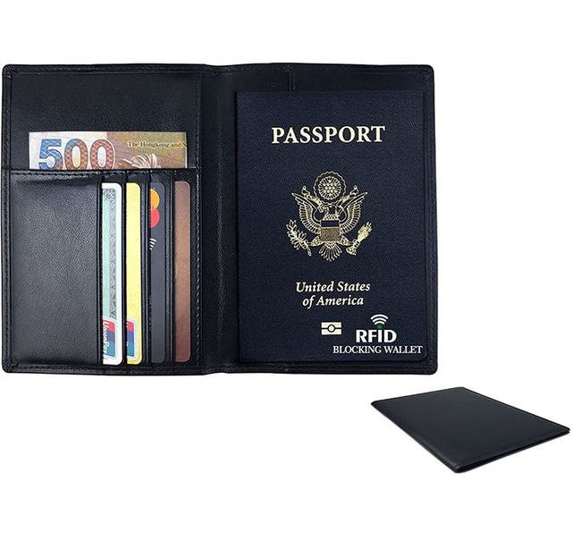 Custom Branded premium pu leather passport wallet family pvc travel passport wallet holder custom print