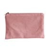 Wholesale Women Pink Cotton Canvas Zippered Small Travel Recycled Organic OEM Gold Custom Cosmetics Bag Pouch Makeup