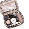 Portable Double Compartment Women Ladies Custom Cosmetic Make Up Bags Toiletries Brush Organizer Bag With Shoulder Strap