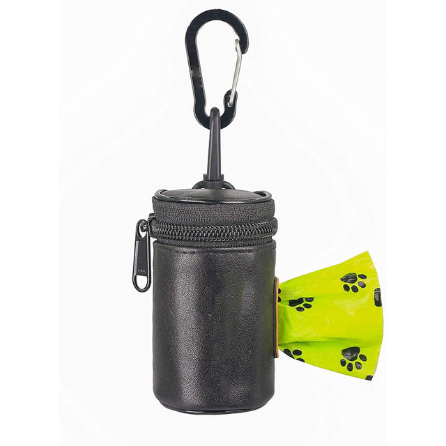 Dog Poop Bag Holder Waterproof 1680D Polyester/Microfiber Leather Leash Belt Dog Waste Bag Dispenser