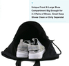Drawstring Backpack Bag with Shoe Compartment Black Drawstring Bag with Mesh Water Bottle Holders Drawstring Shoe Bag