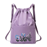 New Embroidered Oxford Beam Mouth Drawstring Backpack Large Capacity Fashion Outdoor Bags