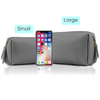 Multifunctional Pu Leather Gray Custom Zipper Make Up Pouch Makeup Organizer Toiletry Bags Cosmetic Bag