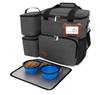 Customized Airline approved dog food travel bag organizer for supplies with 2 food container bowls and waterproof placemat