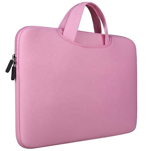 Fashion resistant shock pink neoprene laptop sleeve bag for women slim durable brieifcase laptop bag