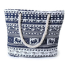 Extra Large Waterproof Canvas Beach Bag Pritning Boho Style Summer Beach Tote Bag Shoulder With Rope Handle