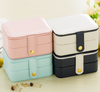 Square Embossed Logo Ring Earring Jewelry Boxes Organizer Small Portable Waterproof Travel Jewelry Box