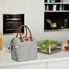 Women & Men Grey Lunch Bag Insulated Lunch Box Cooler Tote Bags Adult Reusable Lunch Boxes for Work School College Travel