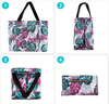 Women Printing Collapsible Foldable Grocery Carrier Bag Reusable Large Tote Bag Folding Custom Reusable Shopping Bags