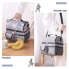 Large 2 Compartment Insulated Lunch Bag Men Women Beers Cooler Tote Bag Soft Leakproof Liner Milk Box For School