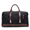 Wholesale Luxury 45L Canvas And Leather Travel Duffel Bag Oversized 22 Inches Overnight Weekender Shoulder Bag