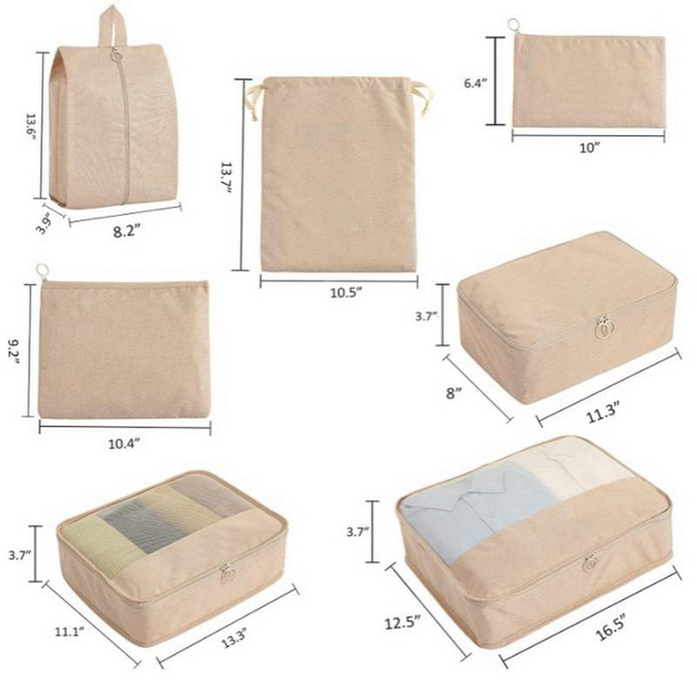 Lightweight Foldable Suitcase Storage Bags 7 Pieces Packing Cubes Luggage Packing Organizers for Travel Accessories
