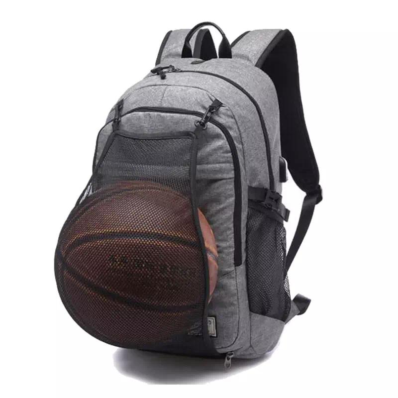 Outdoor Men's Sports Basketball Backpack Bag with USB Charger