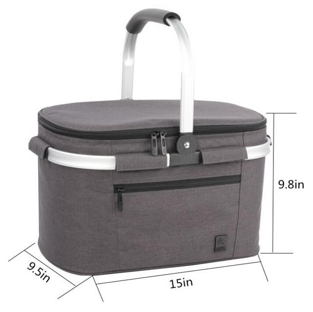 Large Size Custom Logo Folding Collapsible Picnic Basket Insulated Cooler Bag