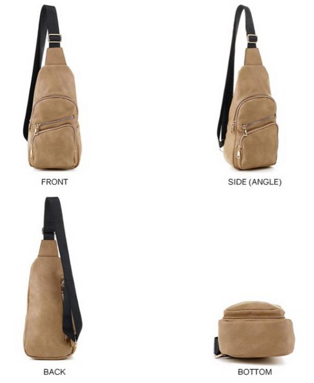 Custom Logo Waterproof Vegan Crossbody Daypack Cross Shoulder Daypack Men Sling Bag Leather Chest Bag