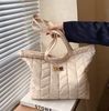 Oversized Puffy Quilted Nylon Tote Bag Lady Women Winter Shoulder Bag Padded Puff Custom Down Women Puffer Tote Bag