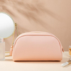 Ladies Beauty Pink Travel PU Leather Cosmetic Bag Private Label Personal Logo Toiletry Makeup Bags Make Up Organizer