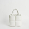 Padded quilted tote bag Women Casual Space Feather puffy handbag warm cute winter tote bag