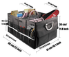 Black Car Trunk Organizer Cargo Collapsible Storage Durable Multi Compartments Aluminium Alloy Handle Car Storage Organizer