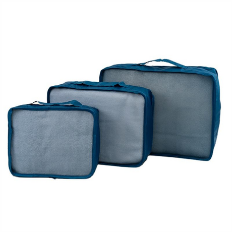 Waterproof Lightweight 50D Polyester Soft Collapsible Packing Cubes Luggage Organizer Cloth 3pcs Foldable Packing Cubes