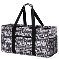 Heavy Duty Utility Tote Camping Grocery Bag Wire Framed Reinforced 22 Inch Utility Tote Bags