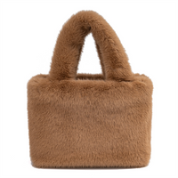 Cute Fluffy Tote Bag for Women Girls Ladies Winter Portable Handbag Faux Fur Fuzzy Tote Bag Handbag