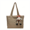 Soft Cute Puffer Tote Bag Women Shoulder Puffy Cosmetic Bags Quilted Diamond Corduroy Mini Green Handbag