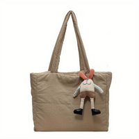 Soft Cute Puffer Tote Bag Women Shoulder Puffy Cosmetic Bags Quilted Diamond Corduroy Mini Green Handbag