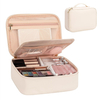 High Quality Multi Functional Storage Clear Window Custom Cosmetic Organizer Cosmetic Bag With Portable Handle