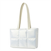 Wholesale OEM ODM Large Capacity Custom Logo Puffy Quilted Women Handbag Travel Weekender Shoulder Tote Puffer Bag for Ladies