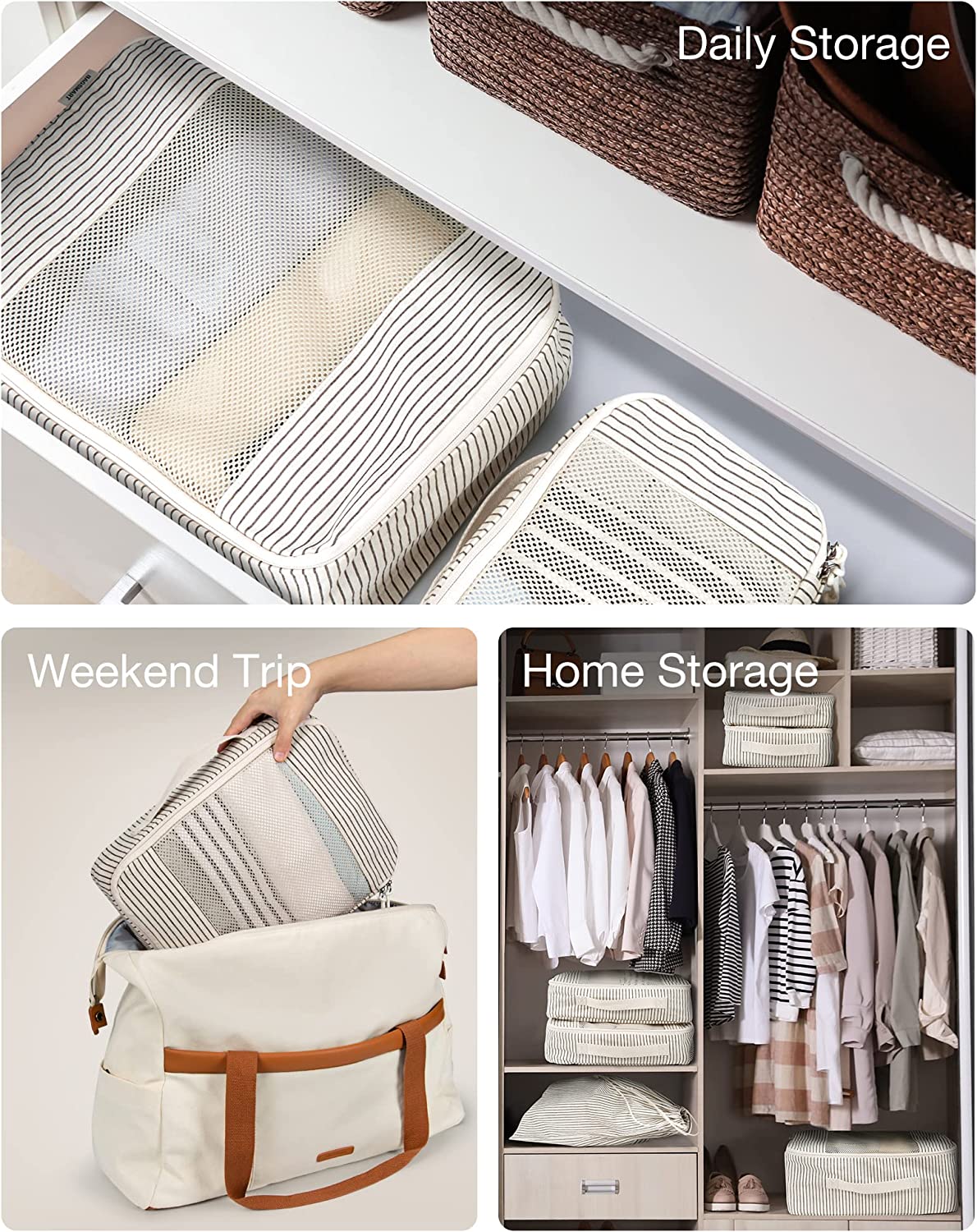 Packing Cubes for Suitcase Foldable Packing Organizers