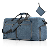 2024 Large Capacity Folding Travel Bag Waterproof Camping Women Sport Duffel Bags Men Carry Overnight Weekender Bag Shoe Compartment