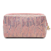 New Style Pink Color Cosmetic Bag Makeup Pouch with Shinning Fabric